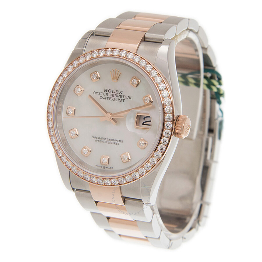 Rolex Datejust 36 Mother of Pearl Diamond Dial Automatic Men's Steel and 18k Everose Gold Oyster Wat - 3