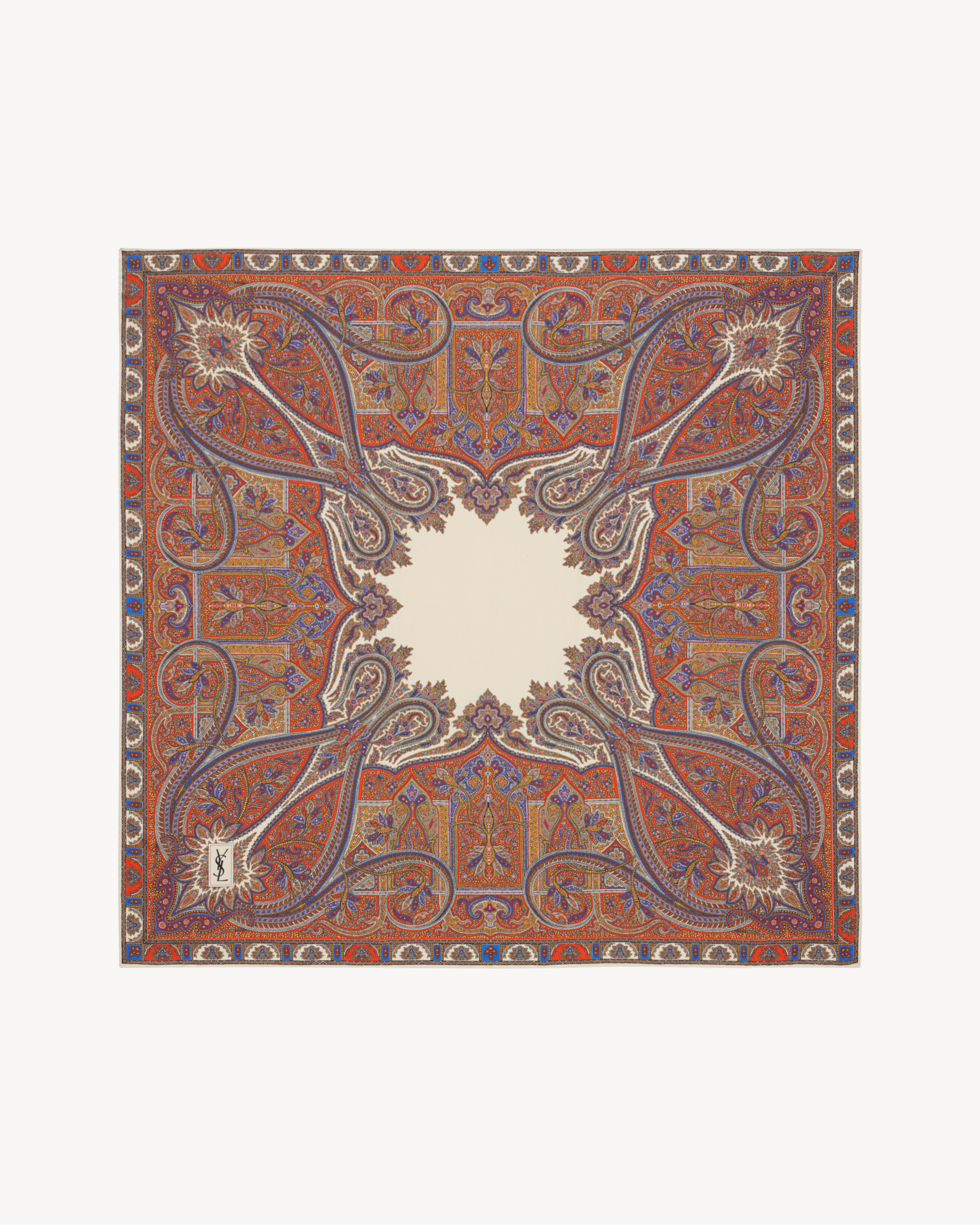 SQUARE SCARF IN PAISLEY SILK TWILL - 2