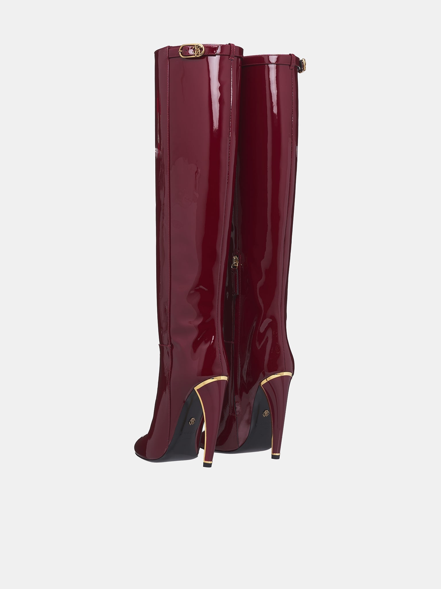 Patent Leather Knee High Boots - 5