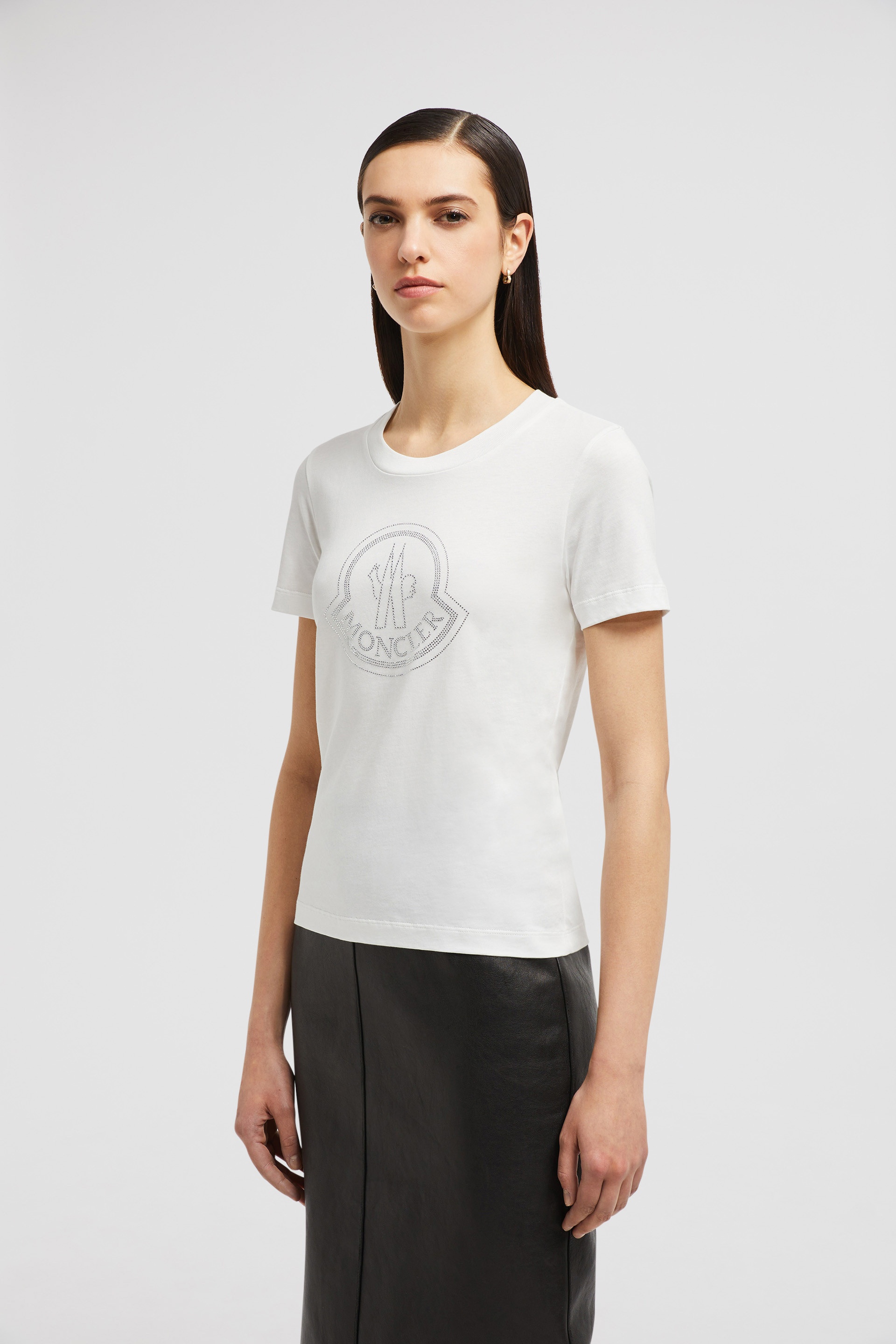 【MONCLER】CRYSTAL LOGO T-SHIRT Moncler Crystal Logo T-Shirt | REVERSIBLE