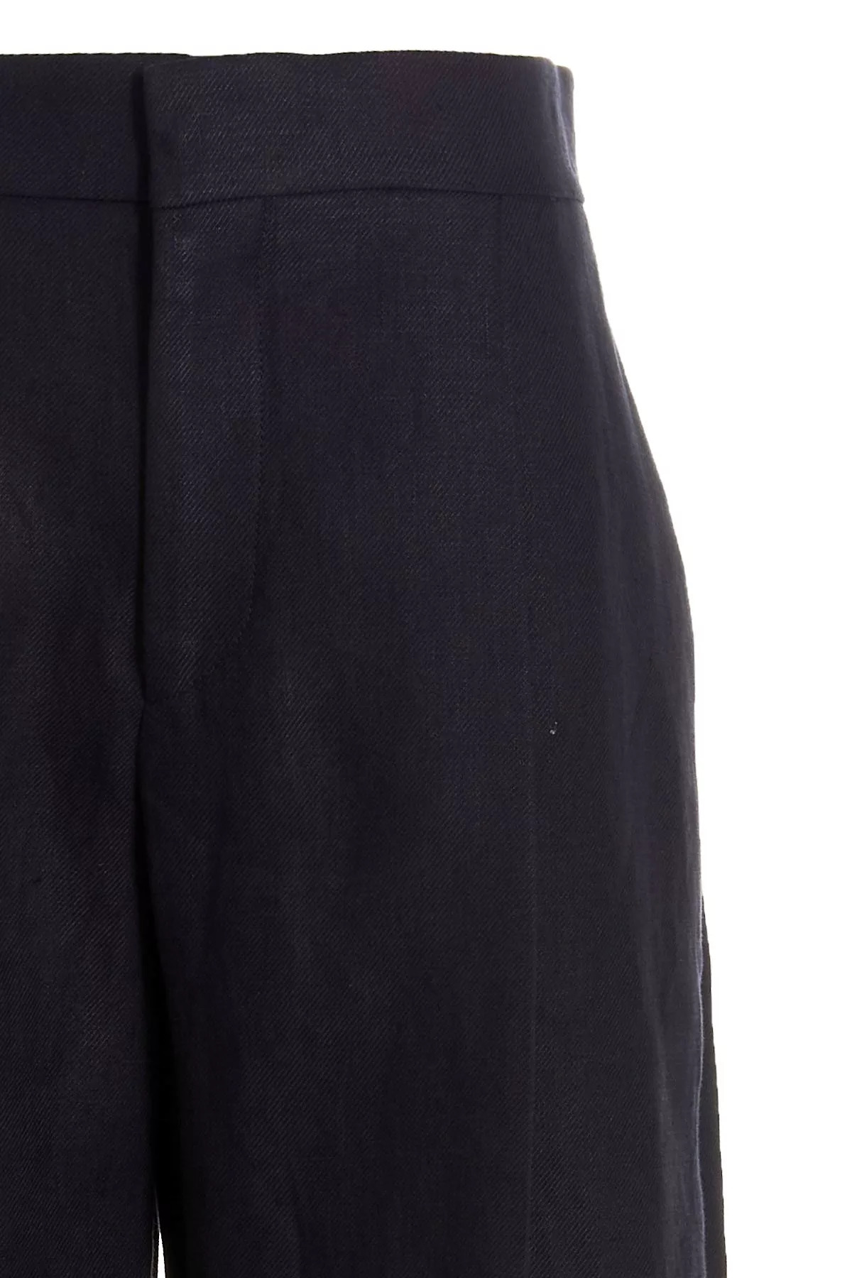 Linen pants with front pleats - 3