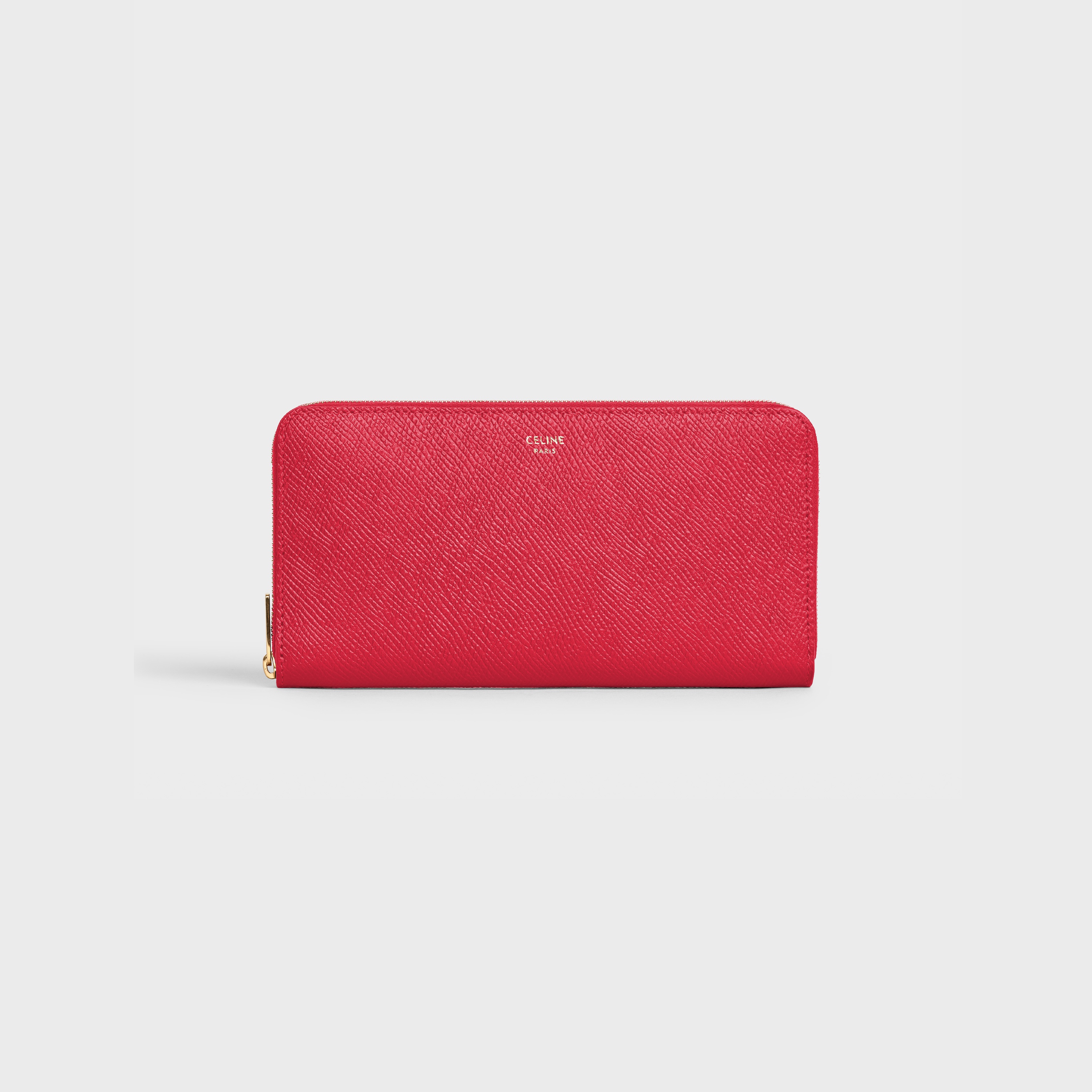 LARGE ZIPPED WALLET IN GRAINED CALFSKIN 1