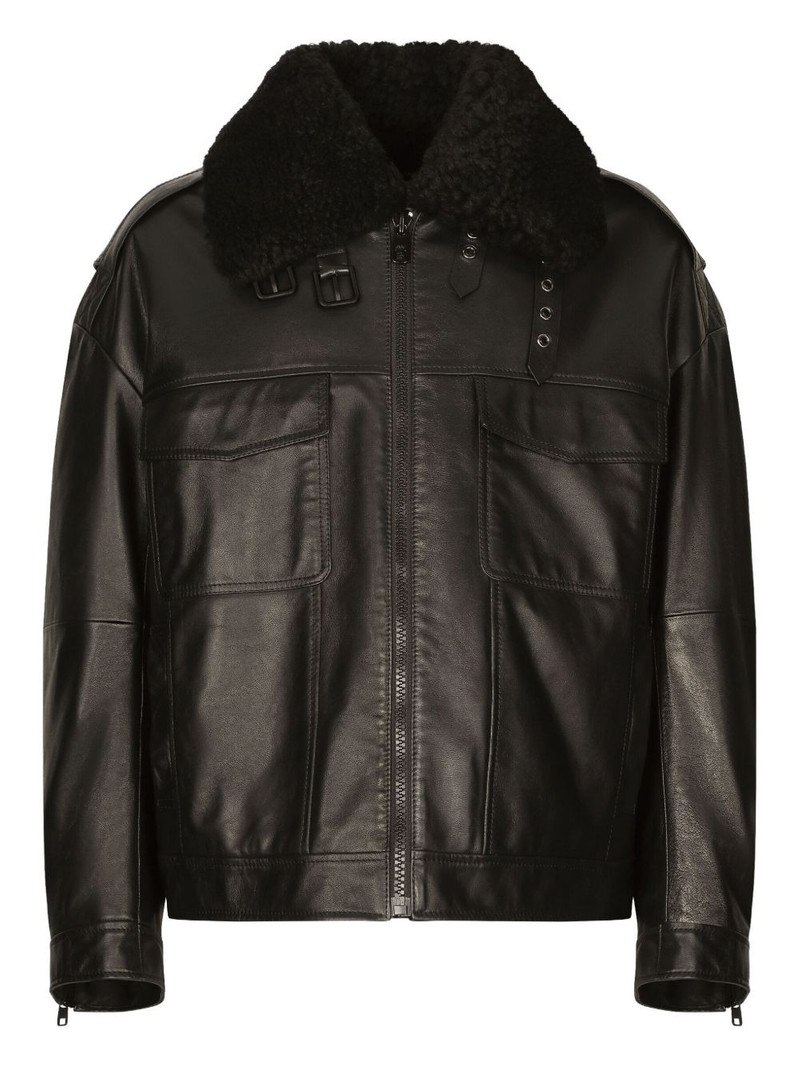 zip-up leather jacket 1