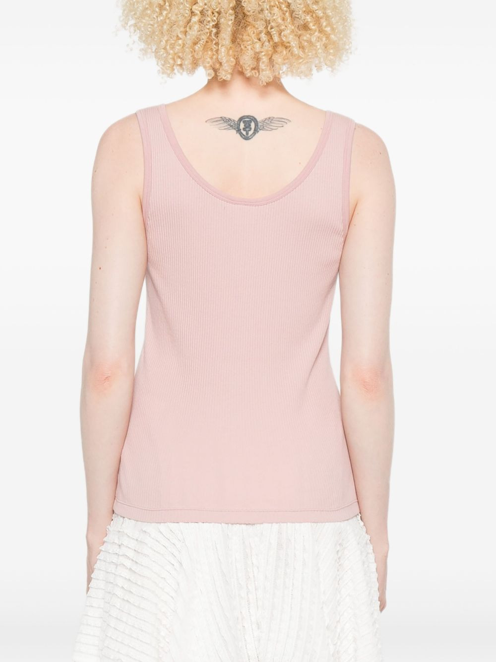 embroidered-logo tank top - 4