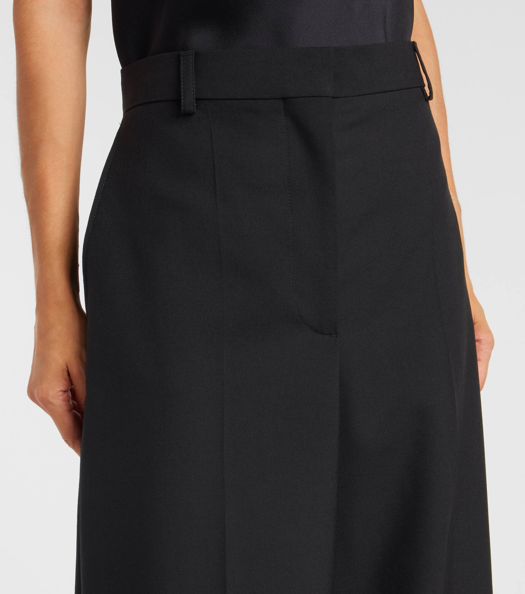 High-rise wool wide-leg pants - 4