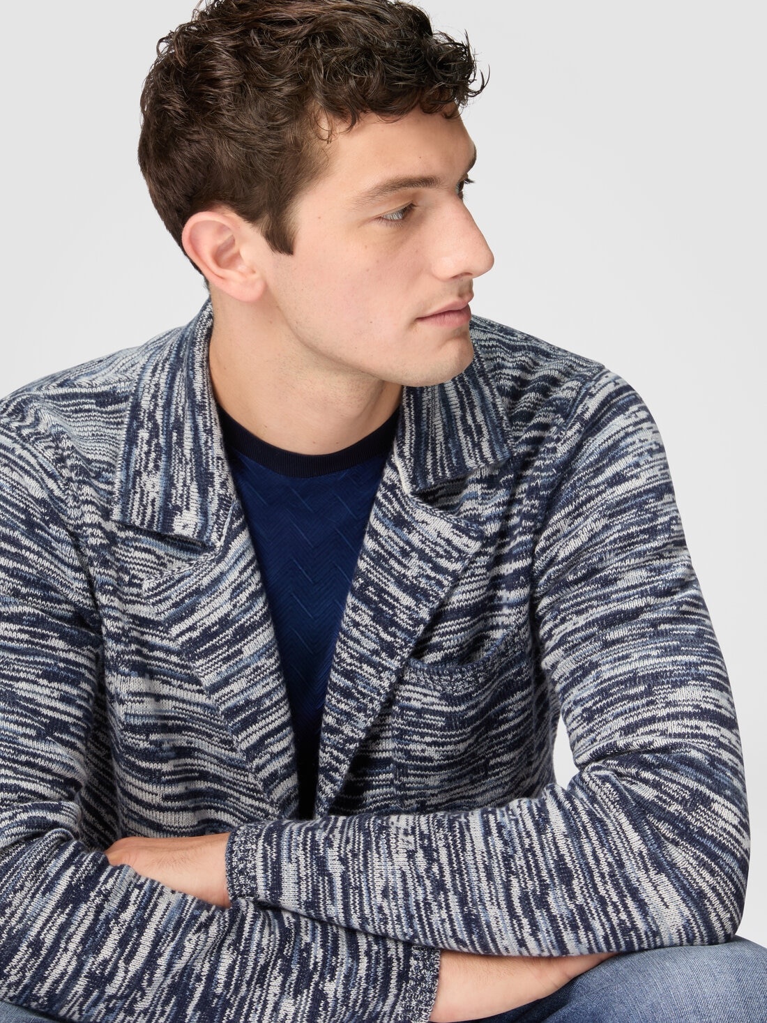 Deconstructed mélange cashmere blazer - 4