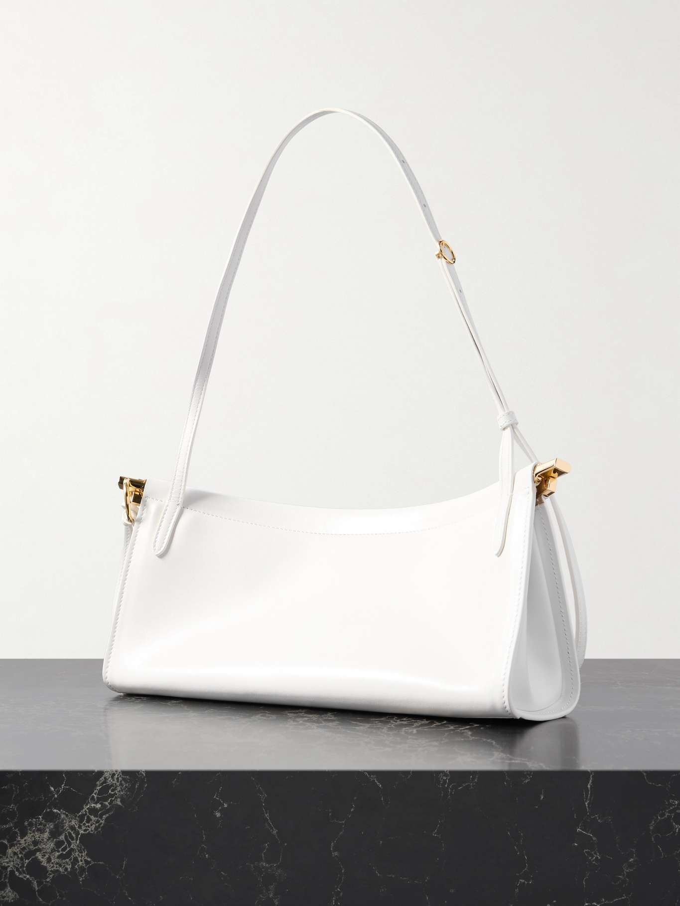 Click E/W medium leather shoulder bag White - 3