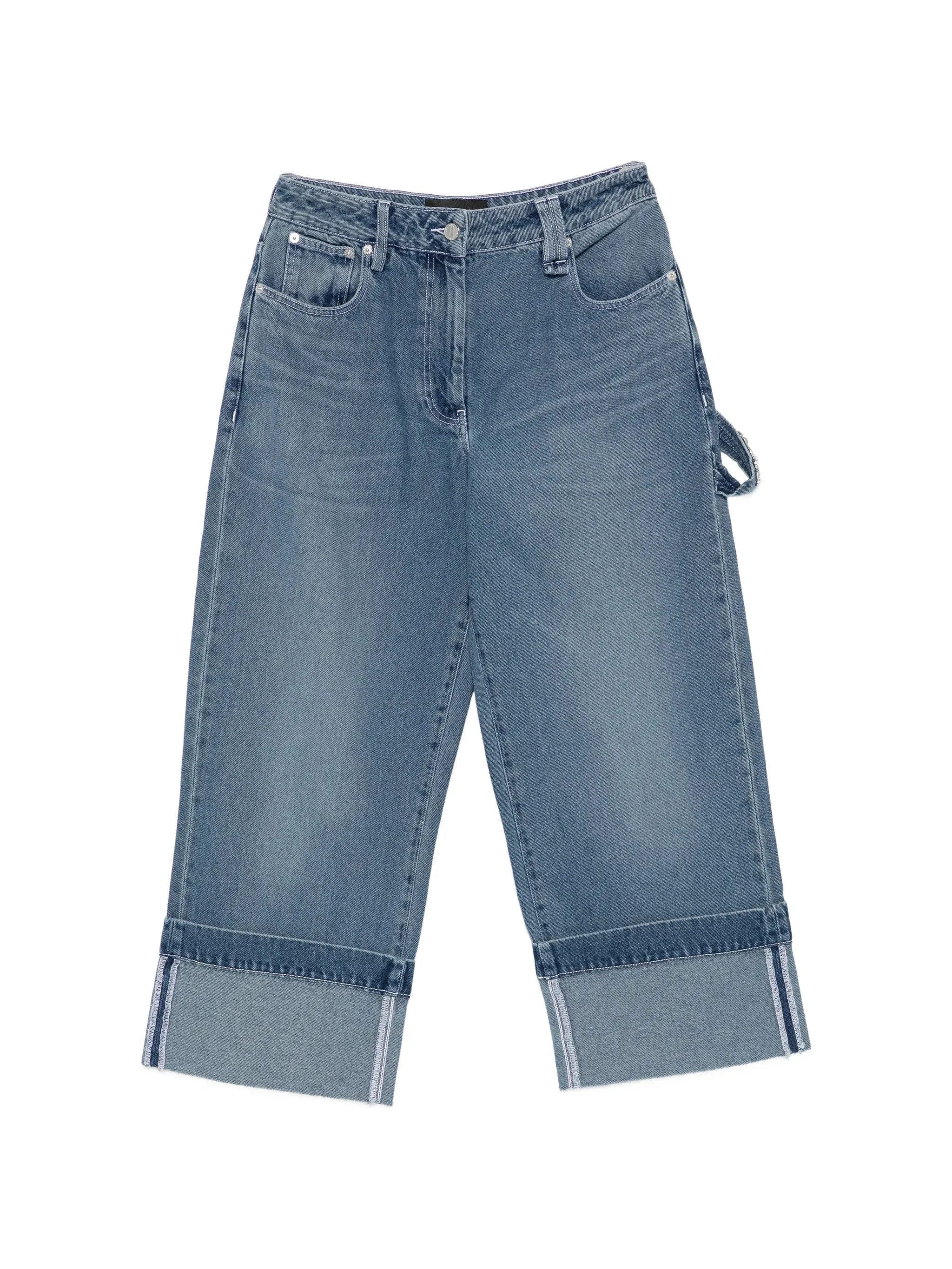 strap-ebellished jeans - 1