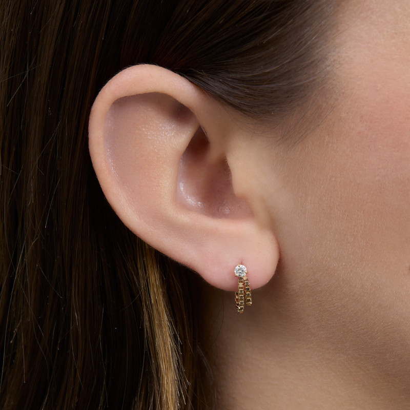 STONE AND STRAND Block Chain Front to Back Earring outlook