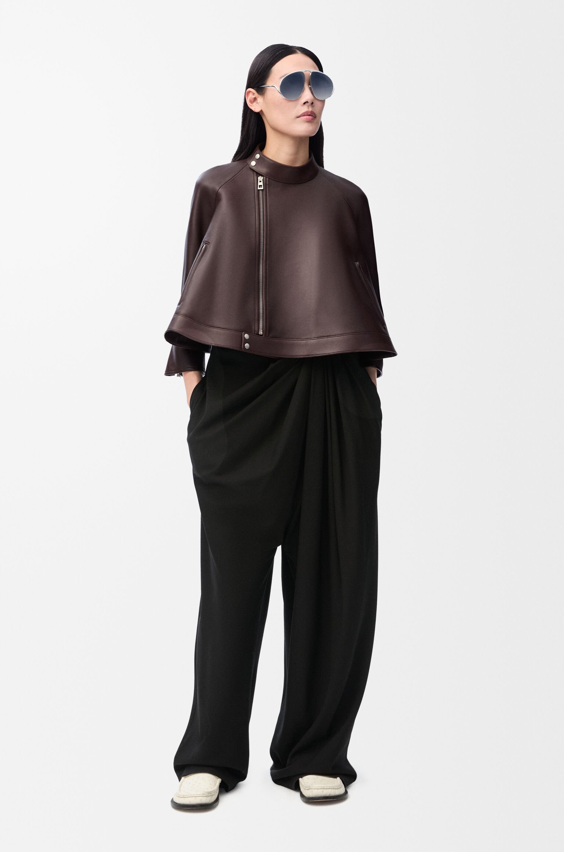 Trapeze jacket in nappa lambskin - 2