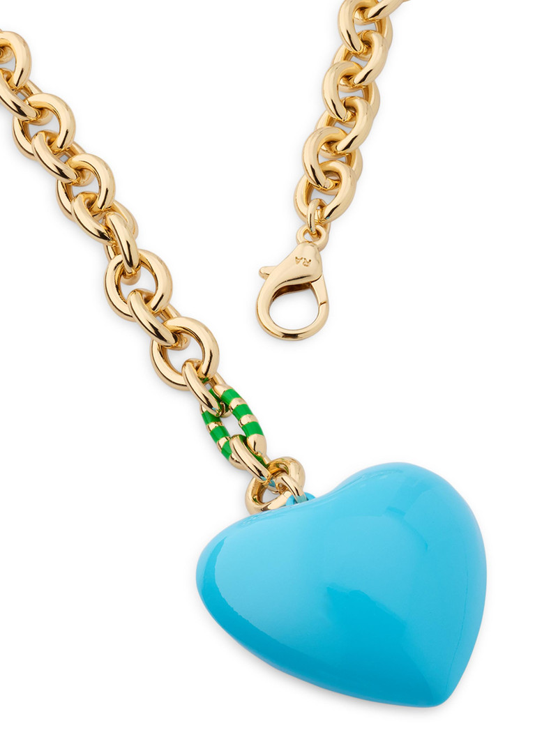 Women's The Happy Heart Goldtone & Enamel Necklace - Blue 4