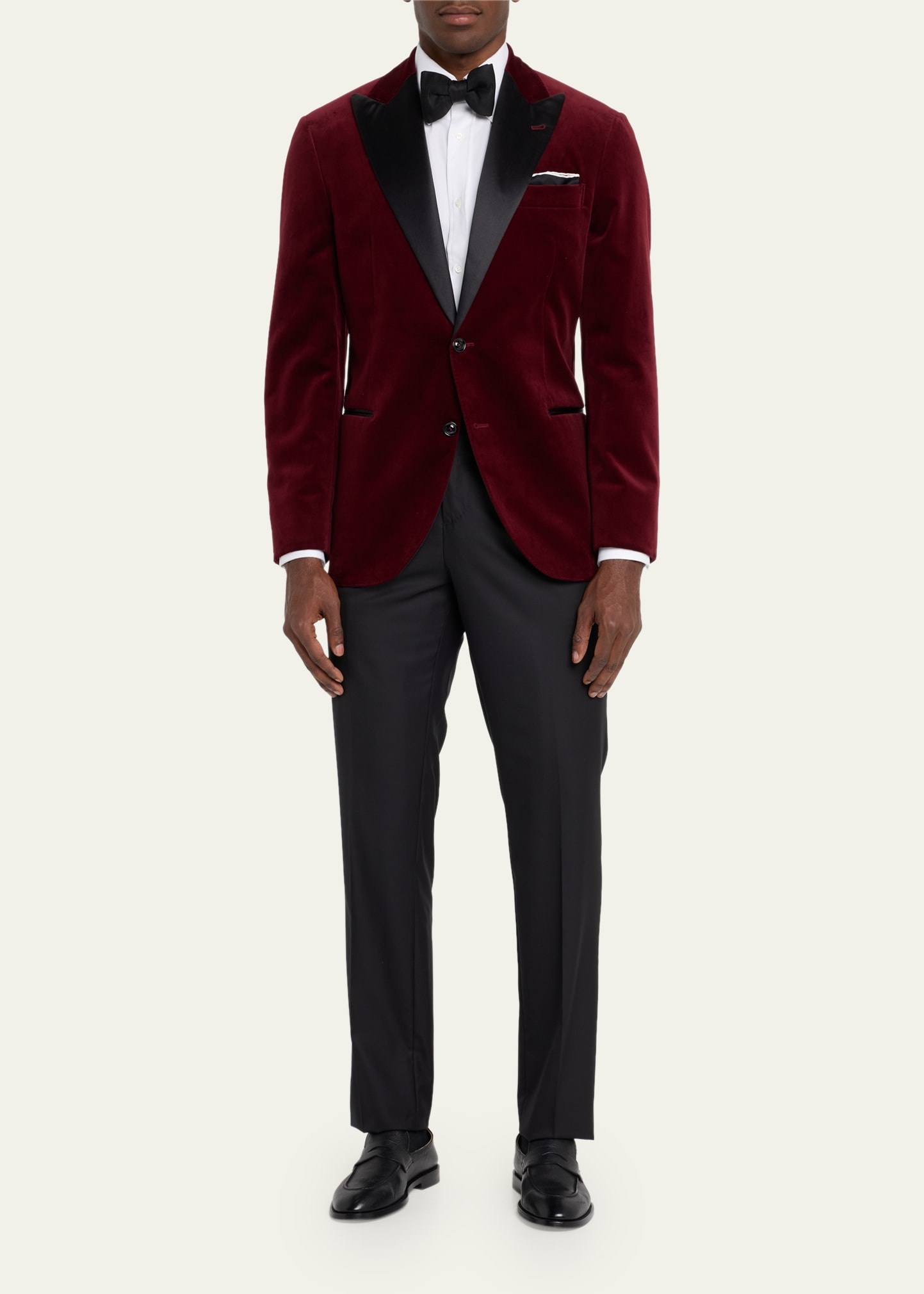 Men's Velvet Peak-Lapel Tuxedo Jacket - 2