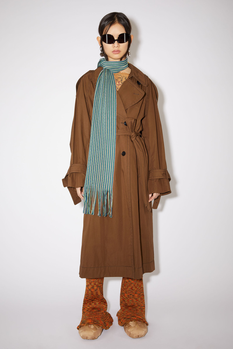 Acne Studios Striped long slim scarf - Petrol blue/green/white outlook