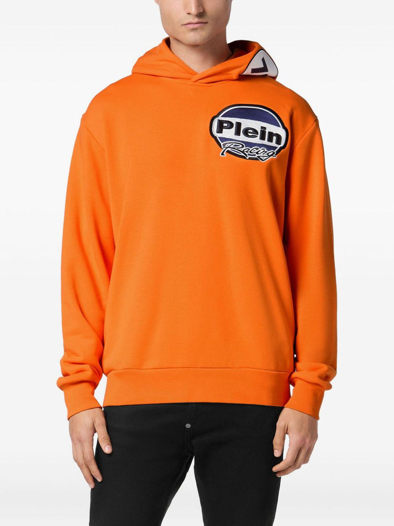 PHILIPP PLEIN racing-car patch hoodie outlook