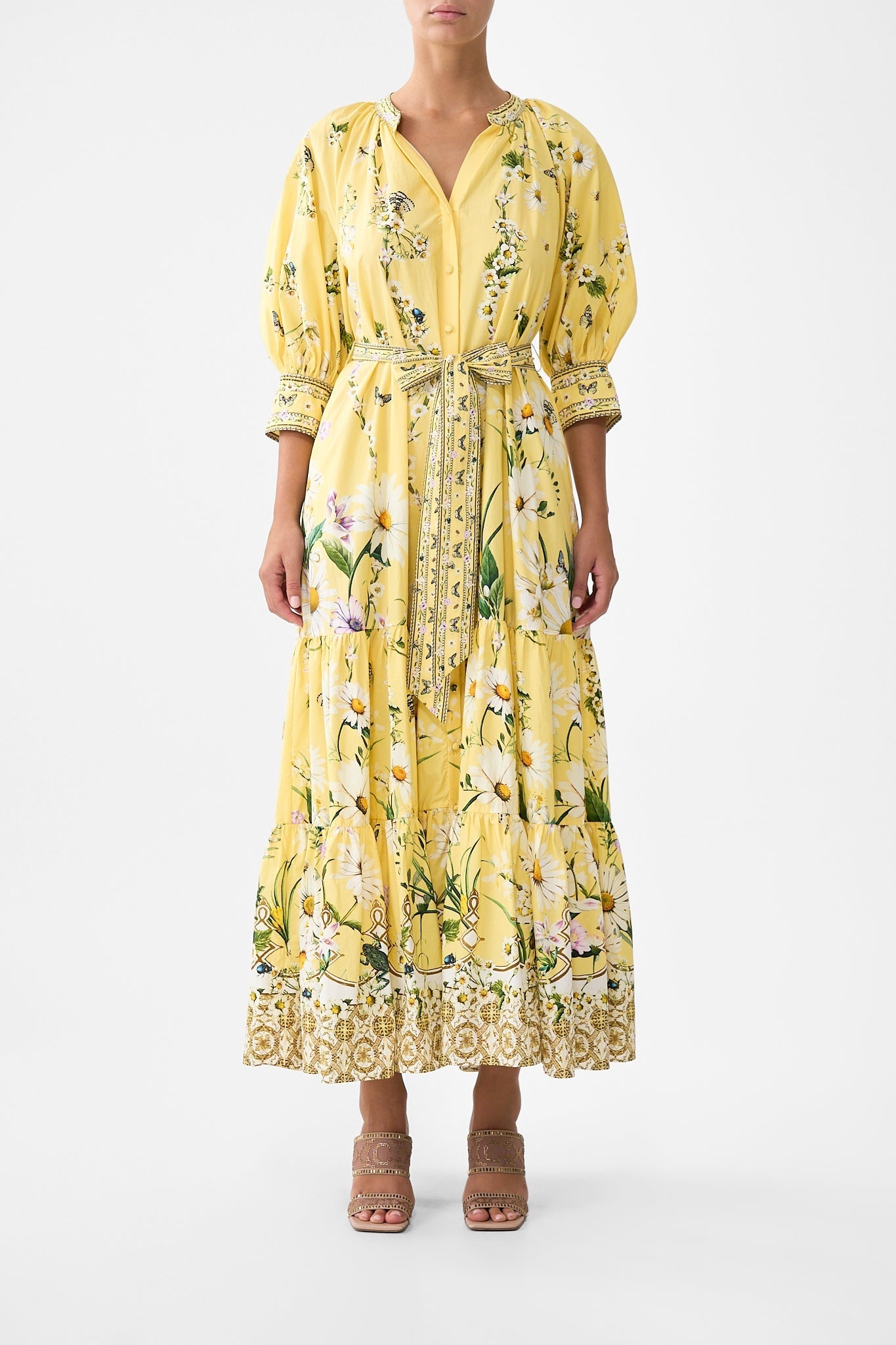 TIERED SHIRT DRESS WITH SHORT SLEEVE - 2