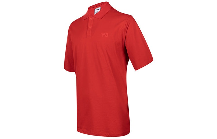 Men's Y-3 Logo Short Sleeve Polo Shirt Red GV4249 - 3