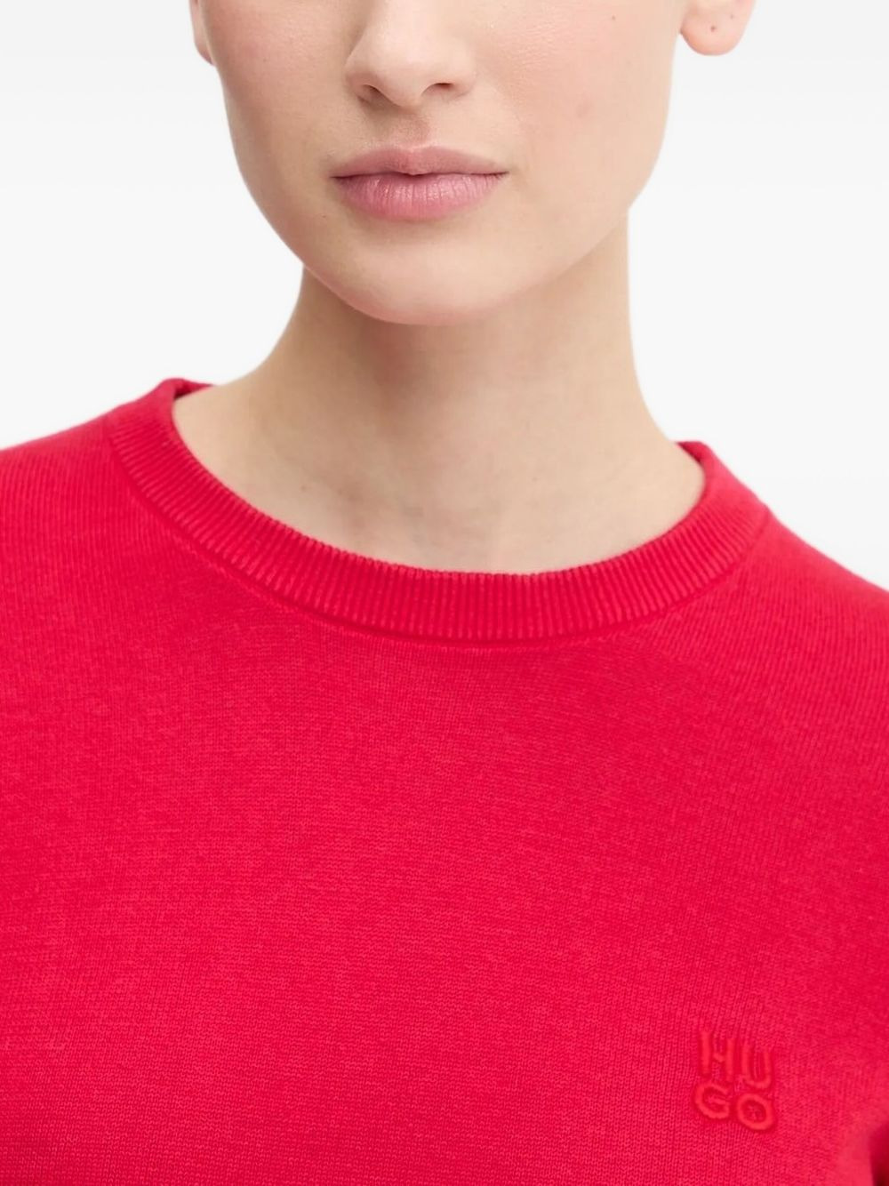 logo-embroidered long-sleeve jumper - 3