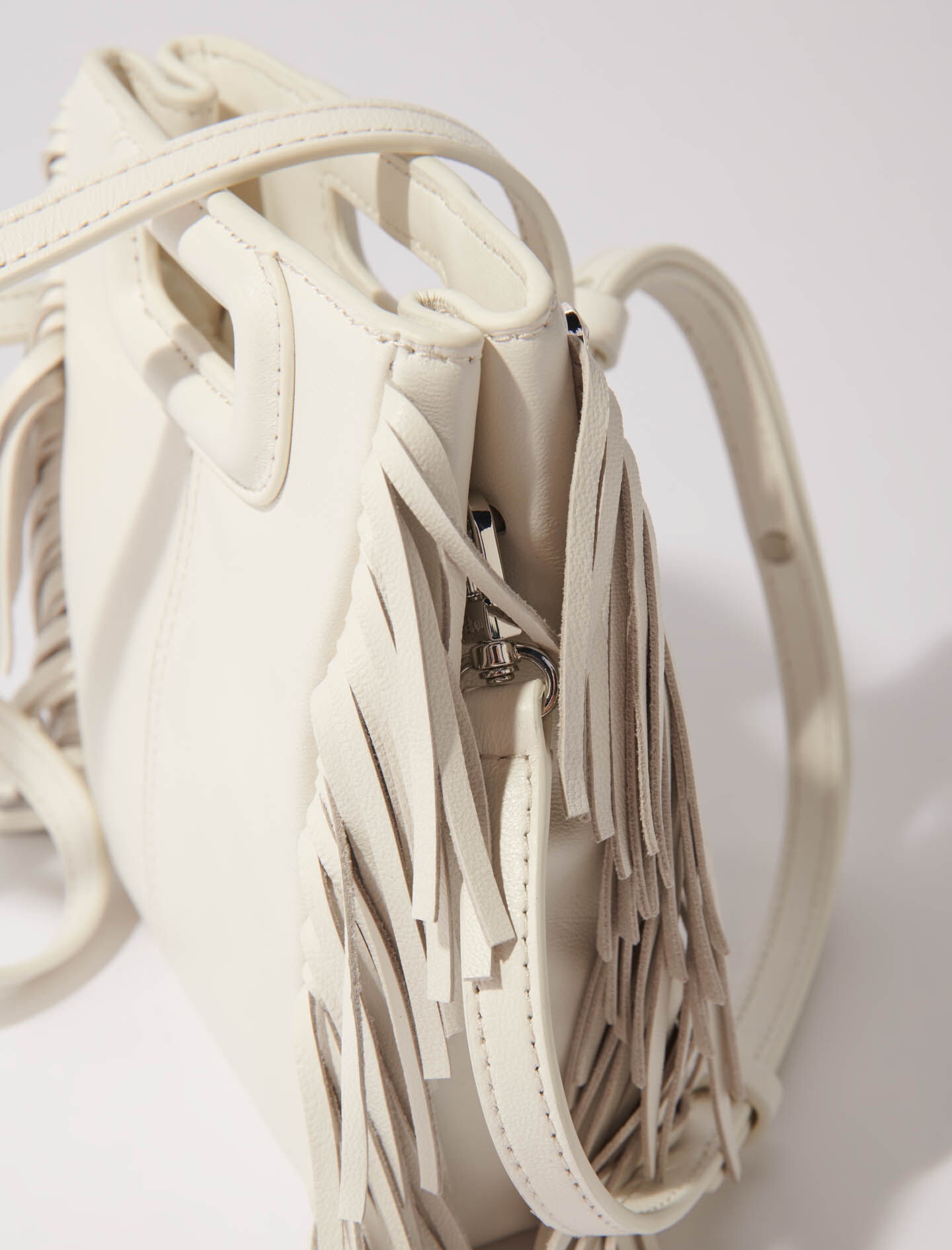 M mini leather bag with diamantés - 4