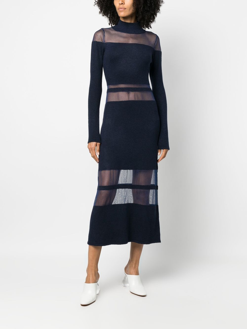 panelled high neck maxi dress - 2