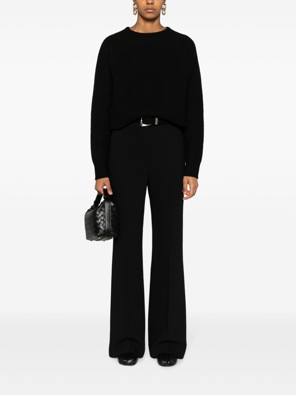 wide-leg crepe trousers - 2