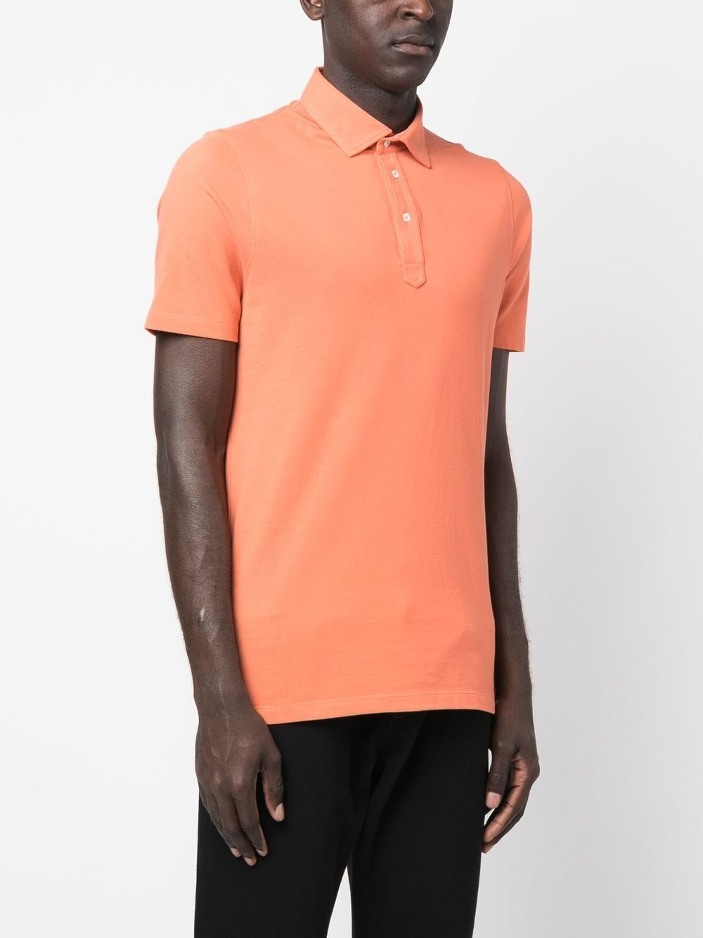 short-sleeved cotton polo shirt - 3