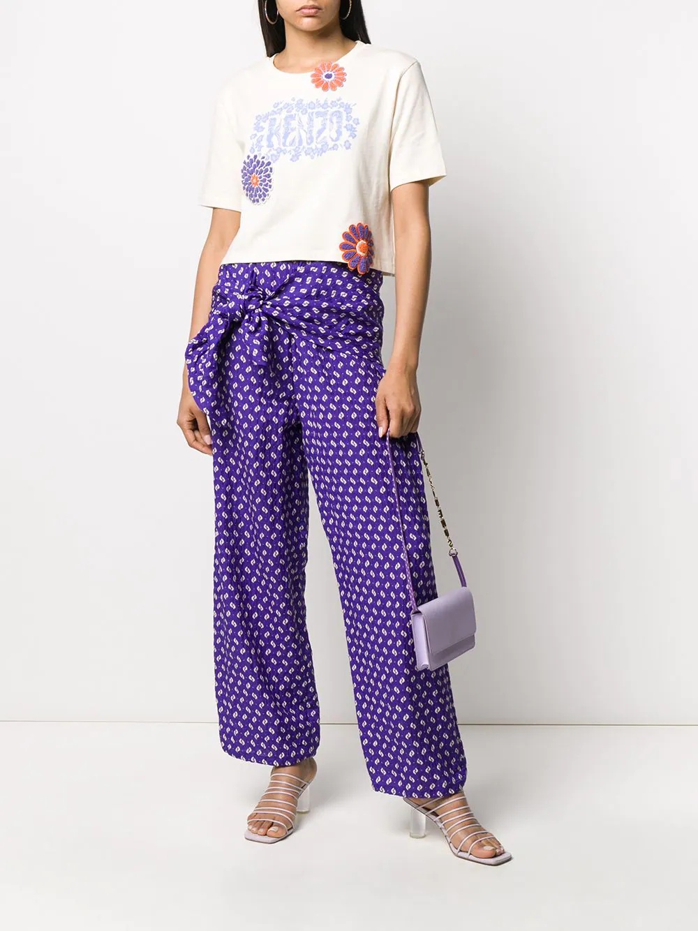 abstract print palazzo trousers - 2