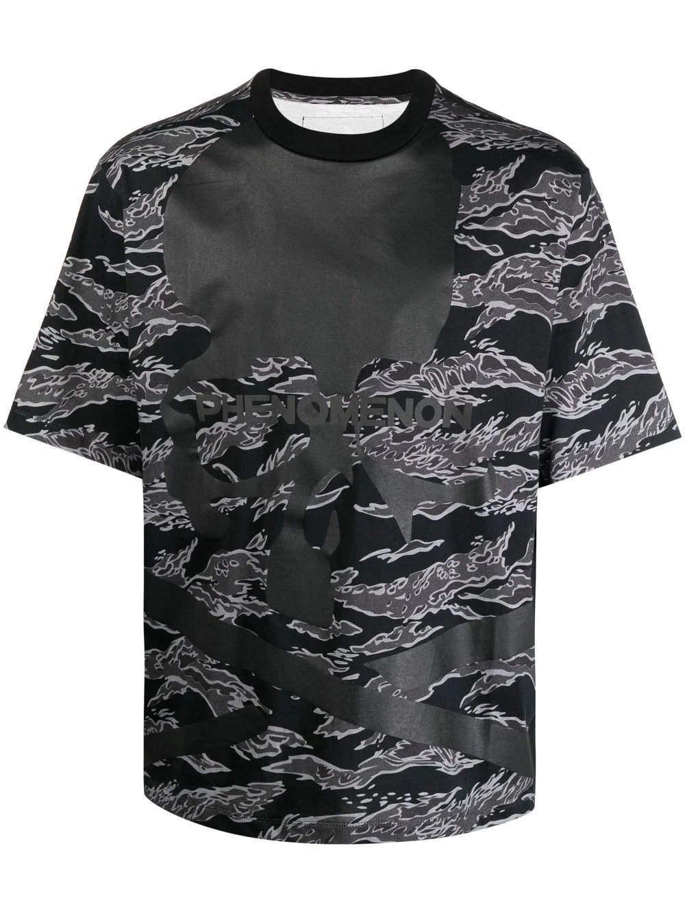 camouflage-print short-sleeved T-shirt - 1