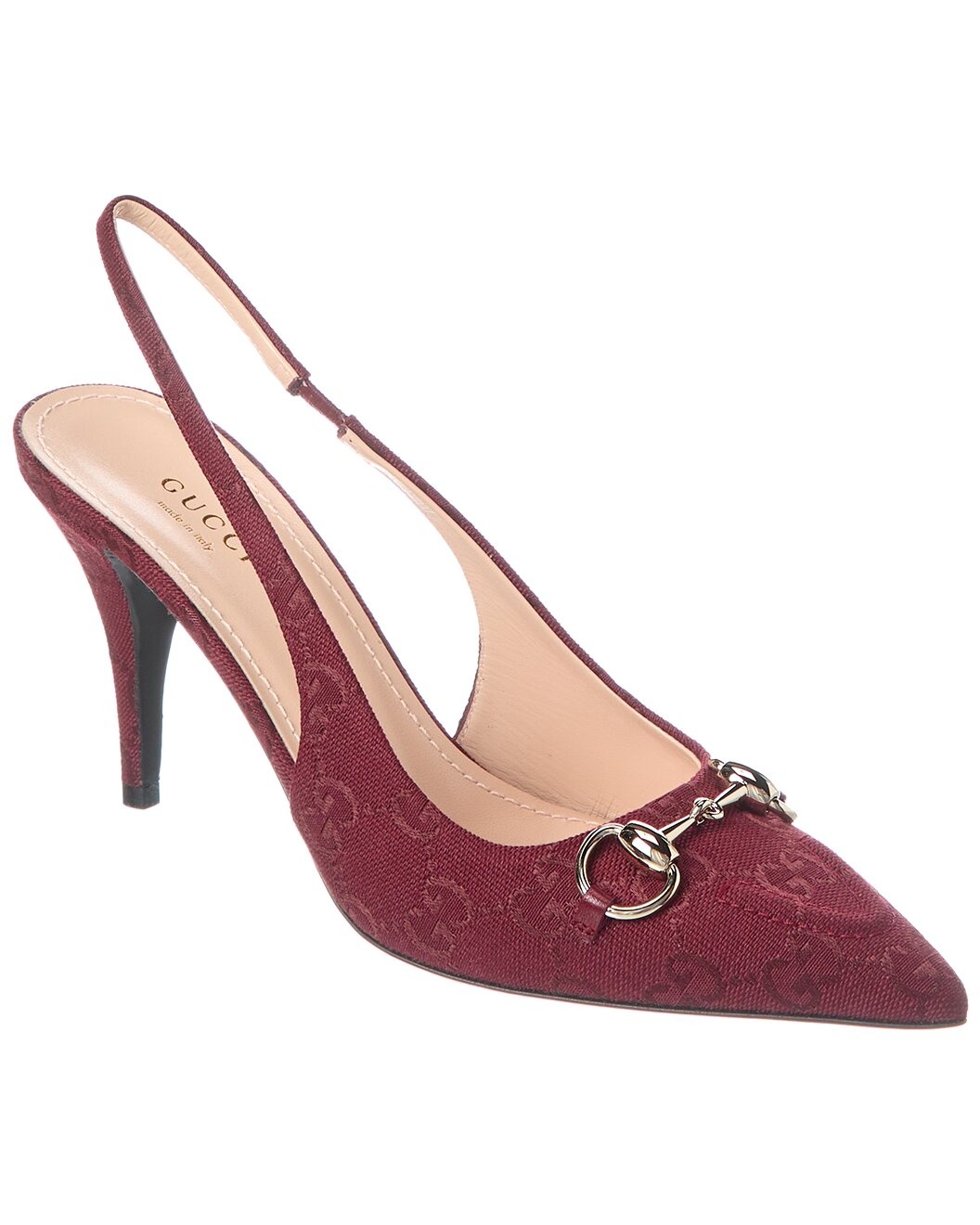 Gucci Horsebit GG Canvas Slingback Pump - 1