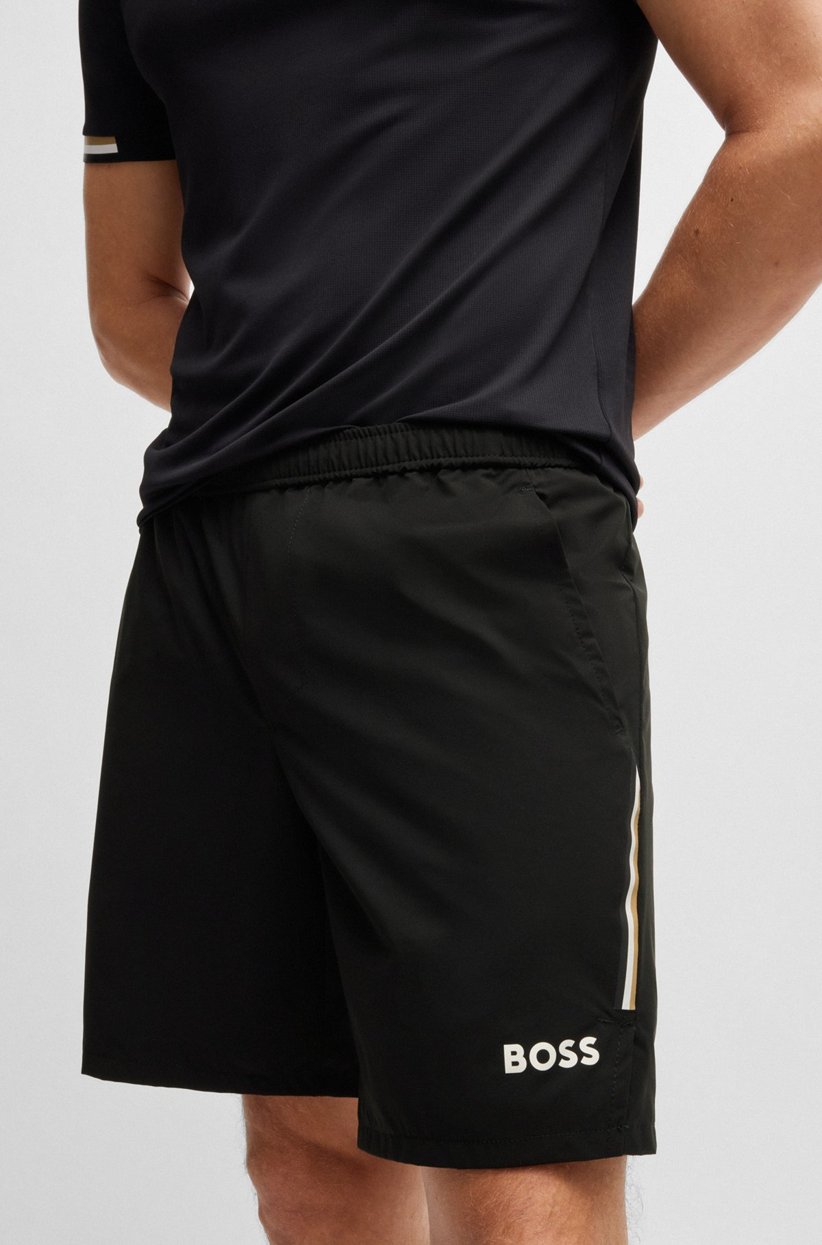 BOSS X MATTEO BERRETTINI ACTIVE TENNIS SHORTS WITH FOUR-WAY STRETCH - 5