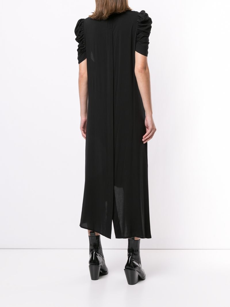 ruffled neck asymmetric dress - 4