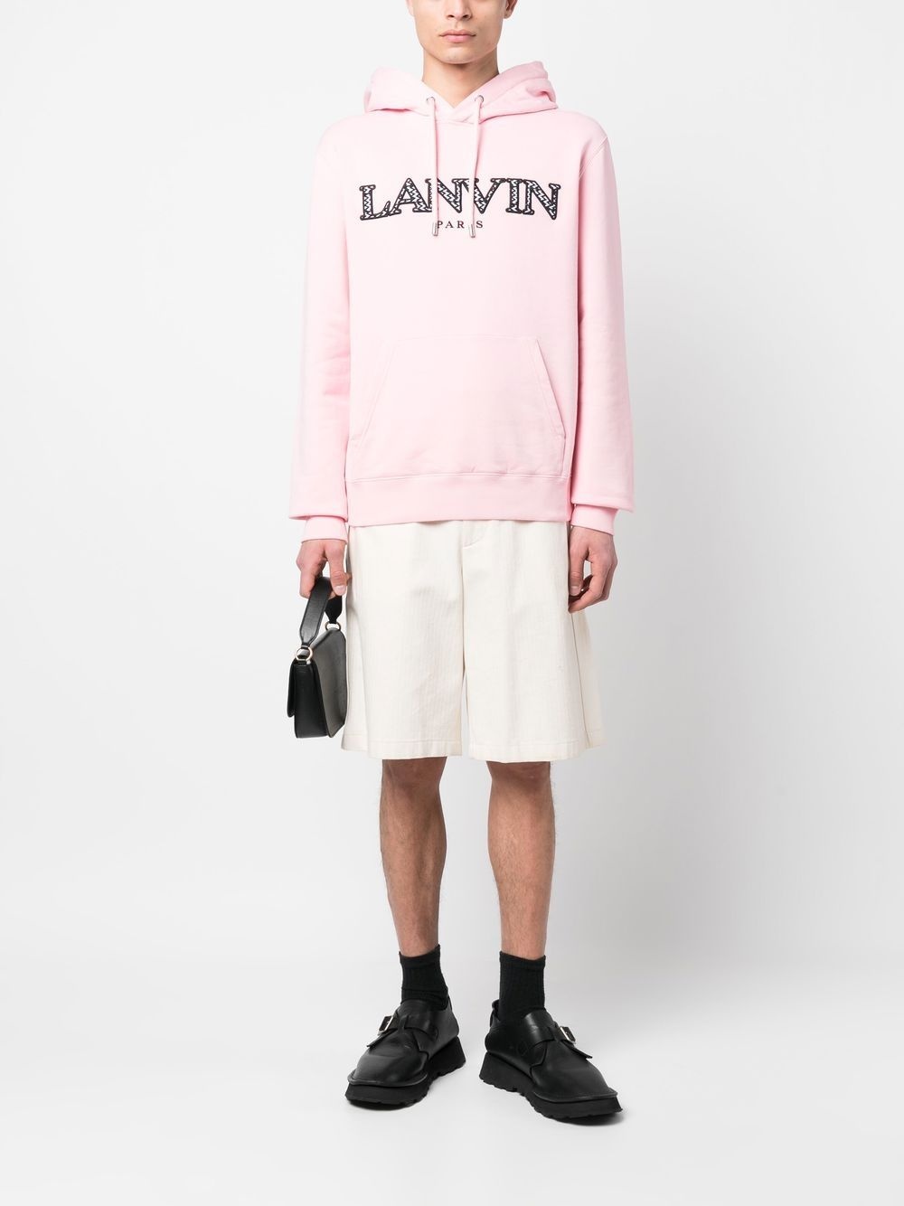 embroidered-logo cotton hoodie - 2