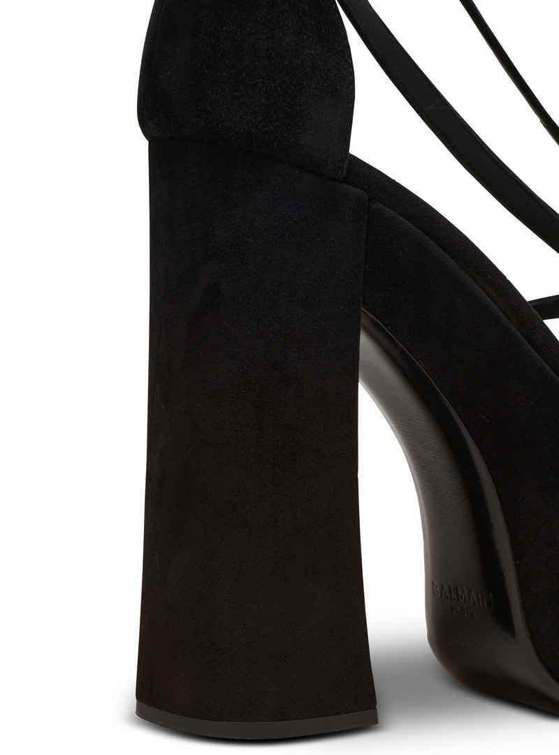 Balmain Cam suede platform sandals outlook