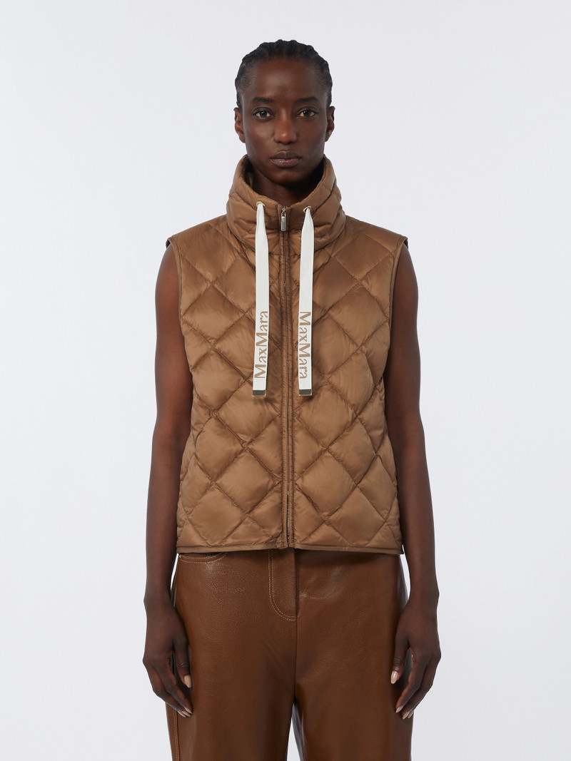 TREGIC Padded water-repellent nylon canvas gilet - CARAMEL 3