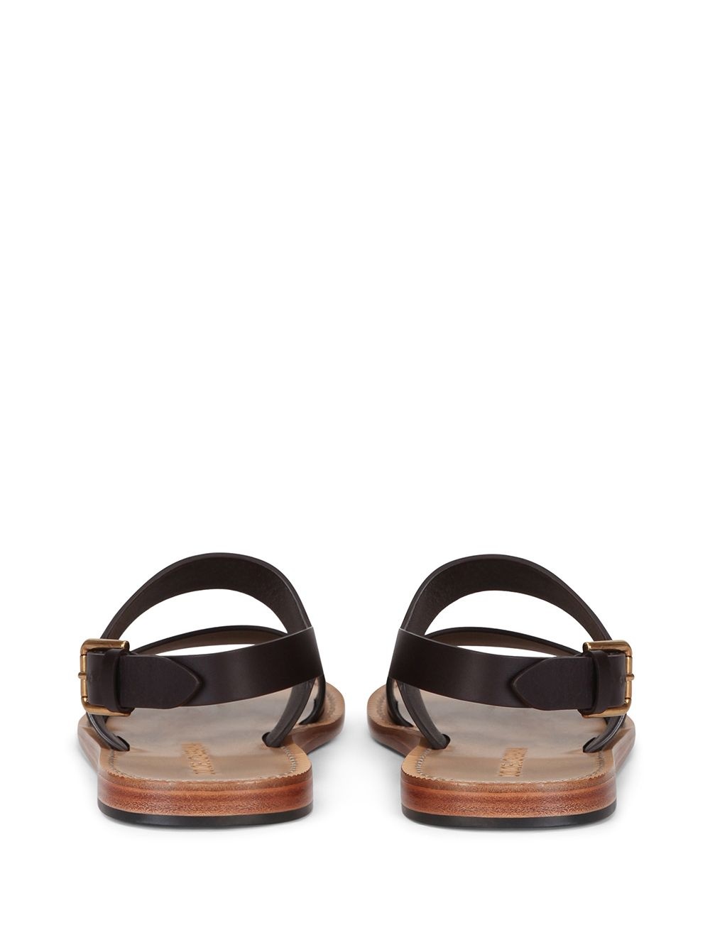 double-strap leather sandals - 3