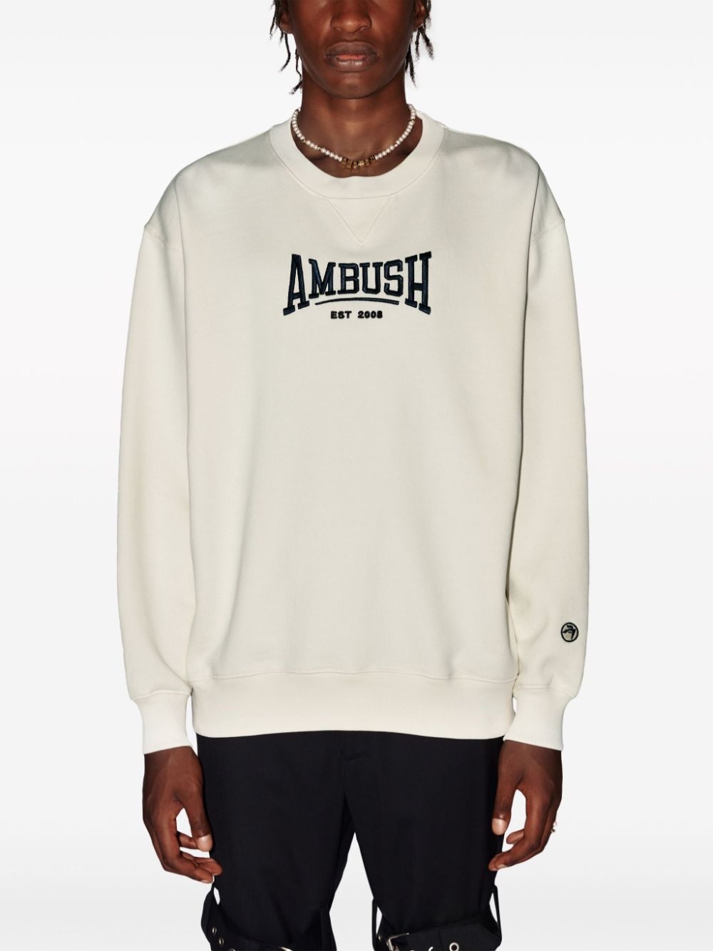 logo-embroidered organic-cotton sweatshirt - 3