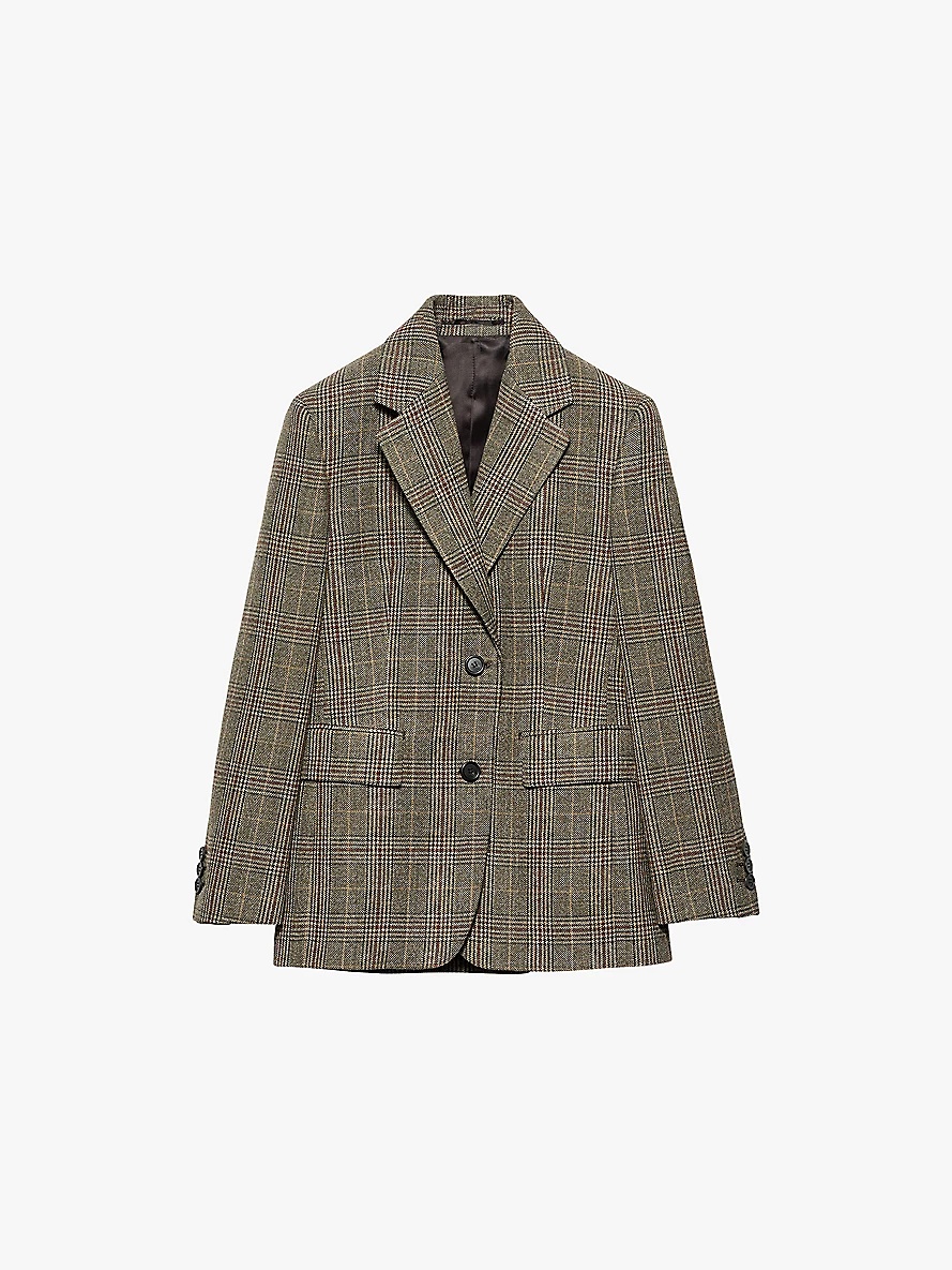 Single-breasted Prince of Wales checked wool jacket - 1