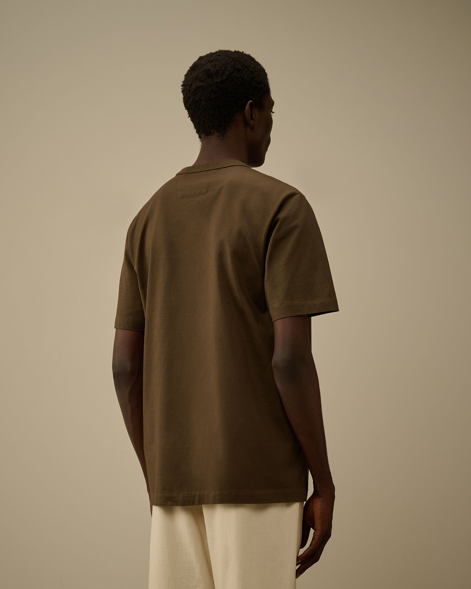 Mercerized 30/2 Jersey Twisted Short Sleeve Logo T-Shirt - 4