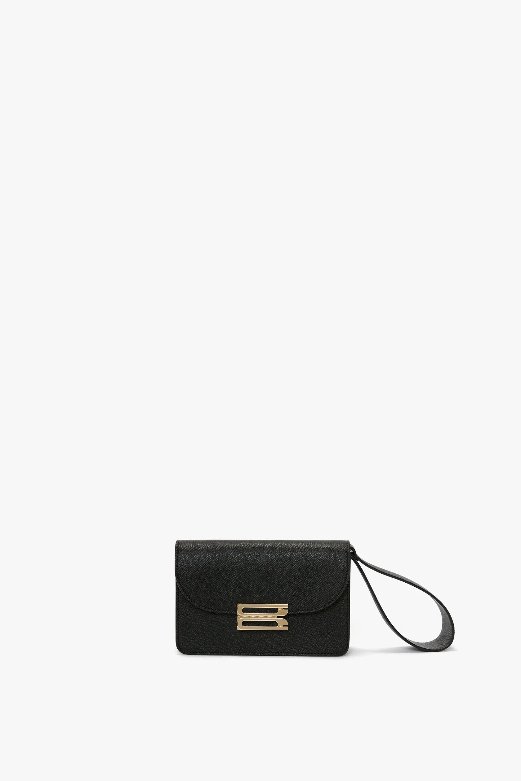 Nano Dorian Wristlet In Black Grained Leather - 1