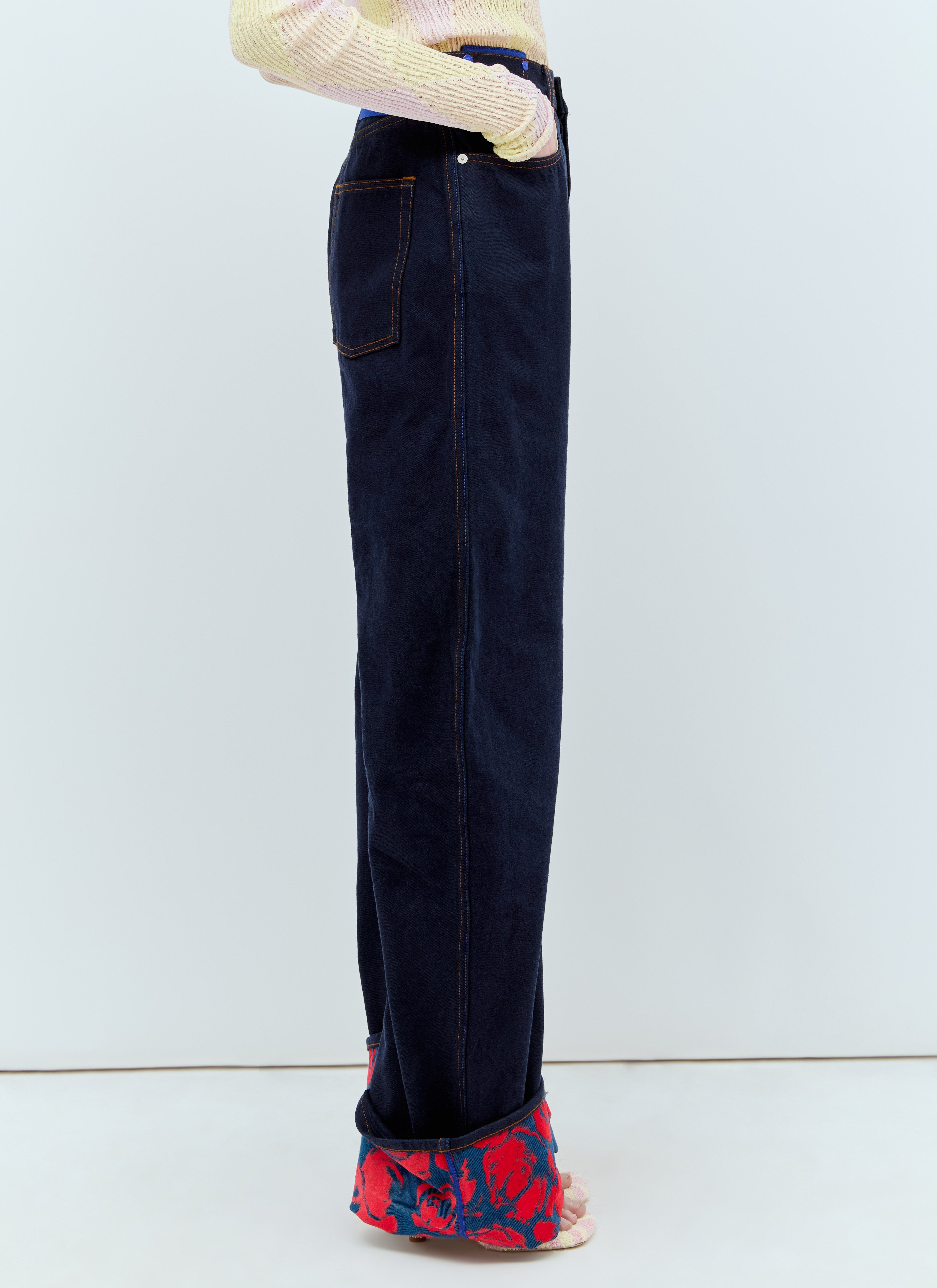 Burberry Women Rose Cuffs Heavyweight Jeans - 4