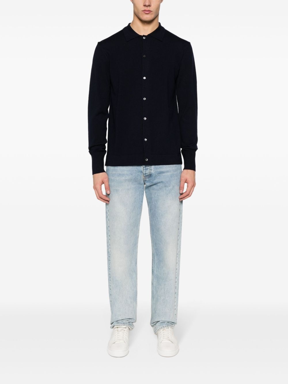 long-sleeve wool cardigan - 2