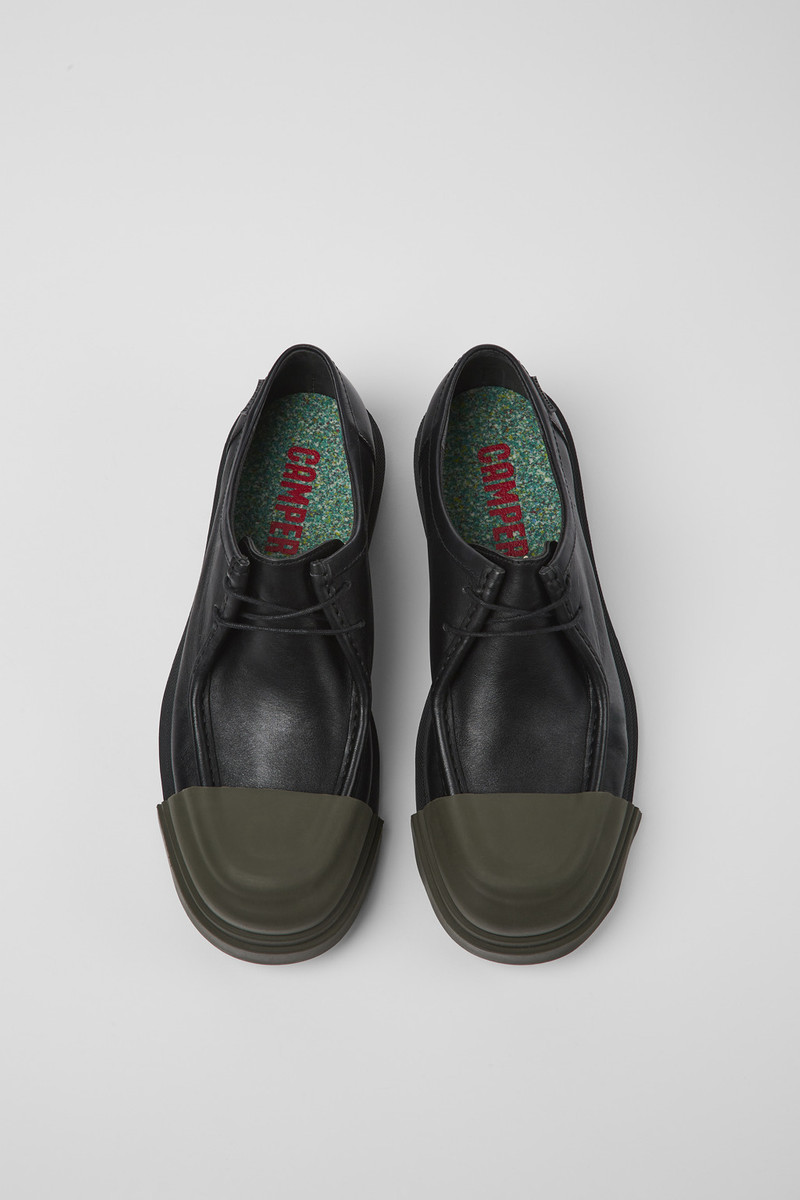 Black responsibly raised leather shoes for men 4