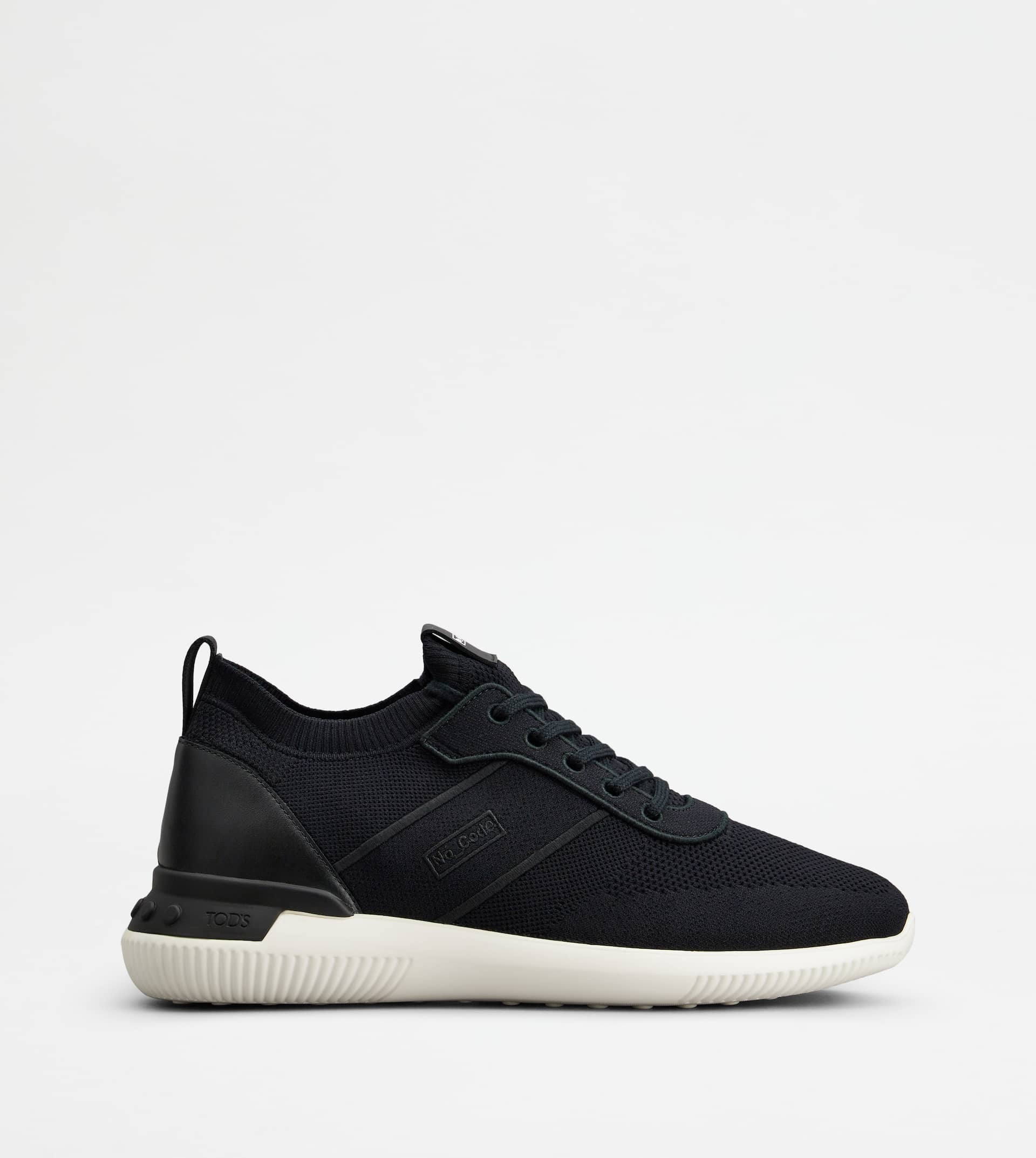 NO_CODE KNIT IN TECHNICAL FABRIC AND LEATHER - BLACK - 1