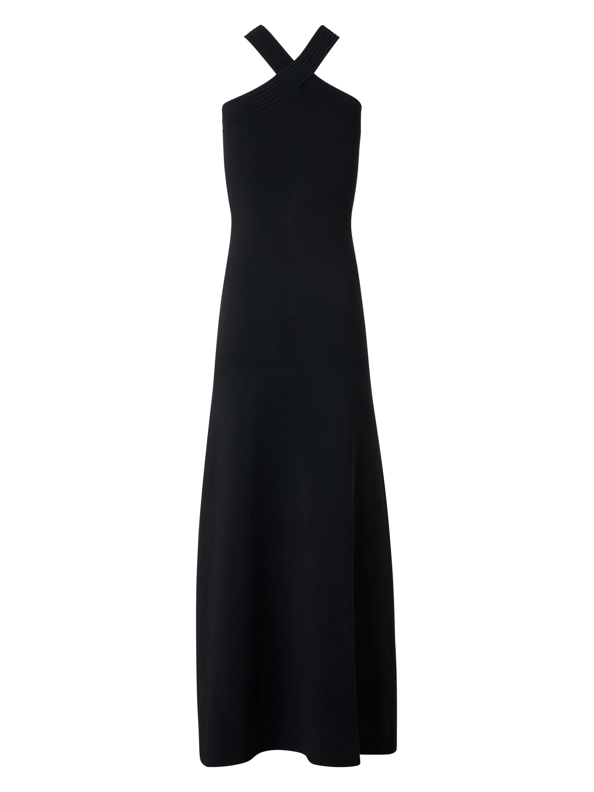 Women's Sleeveless Knit Halter Midi-Dress - Black - 1