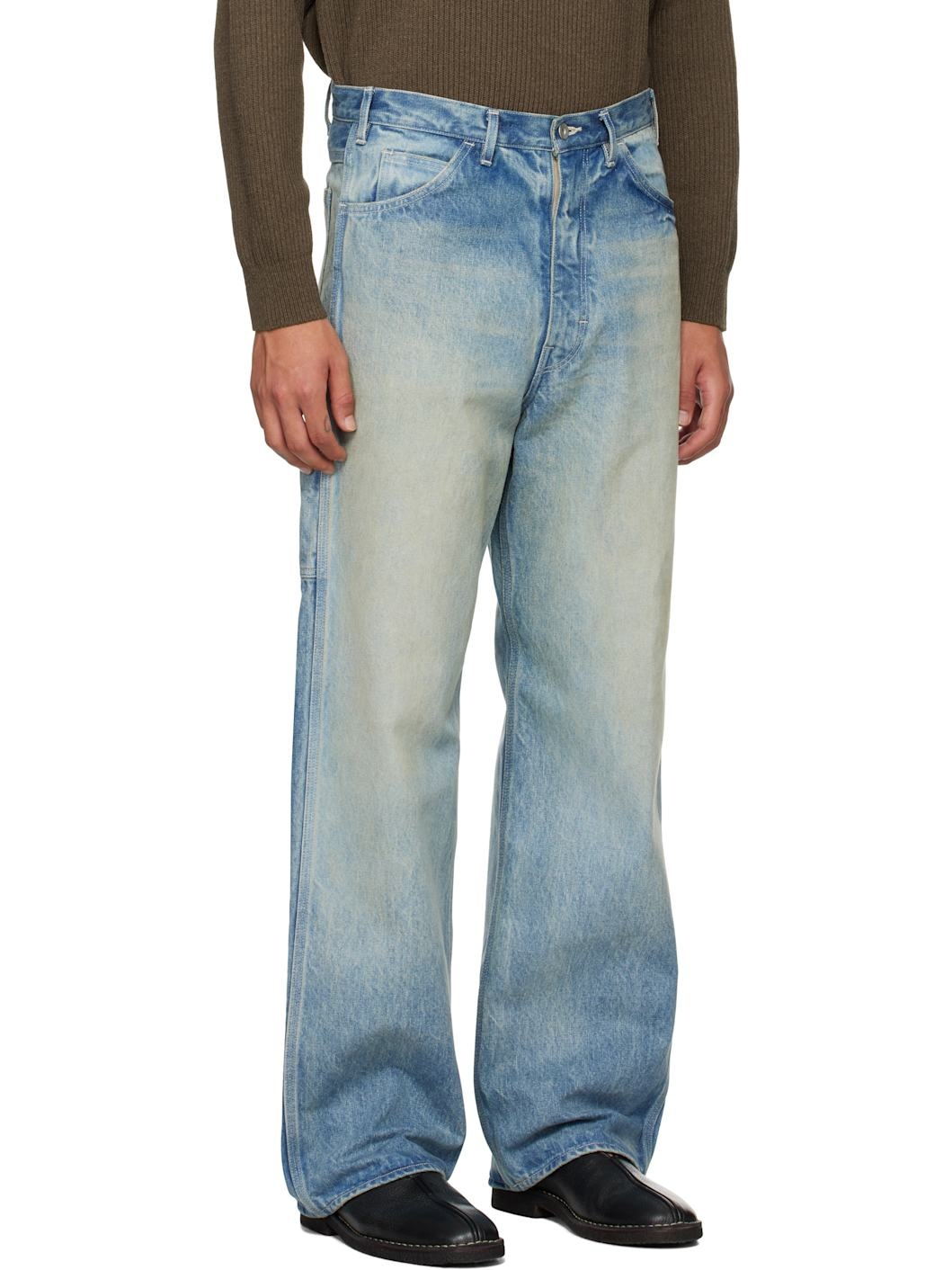 オーラリー SELVEDGE FADED HEAVY DENIM PAINTER Namu Shop - Auralee Selvedge Faded Heavy Denim Painter Pants