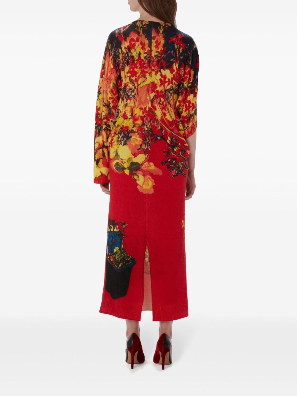 drape-front asymmetric dress - 4