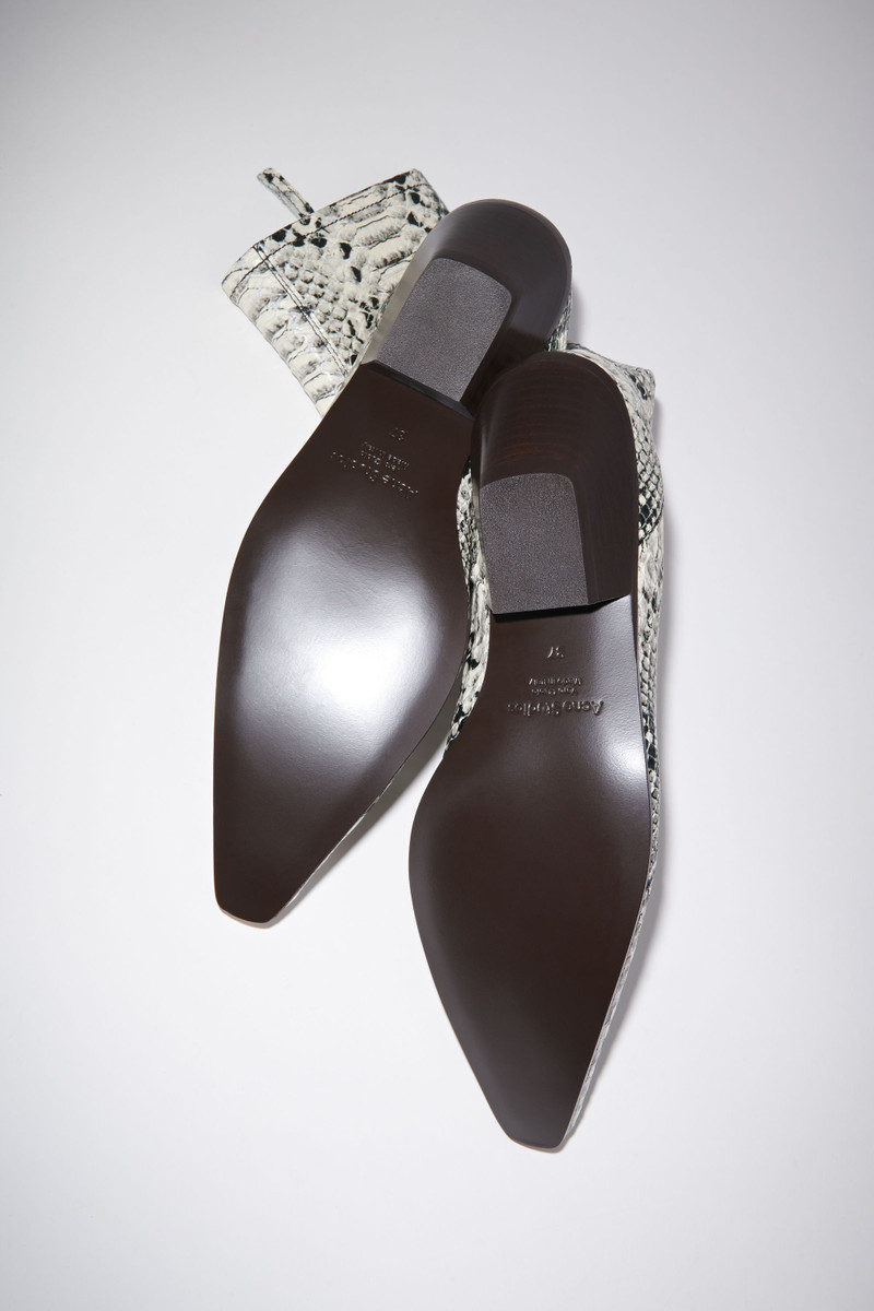 Snake print leather ankle boots - Multi beige 4