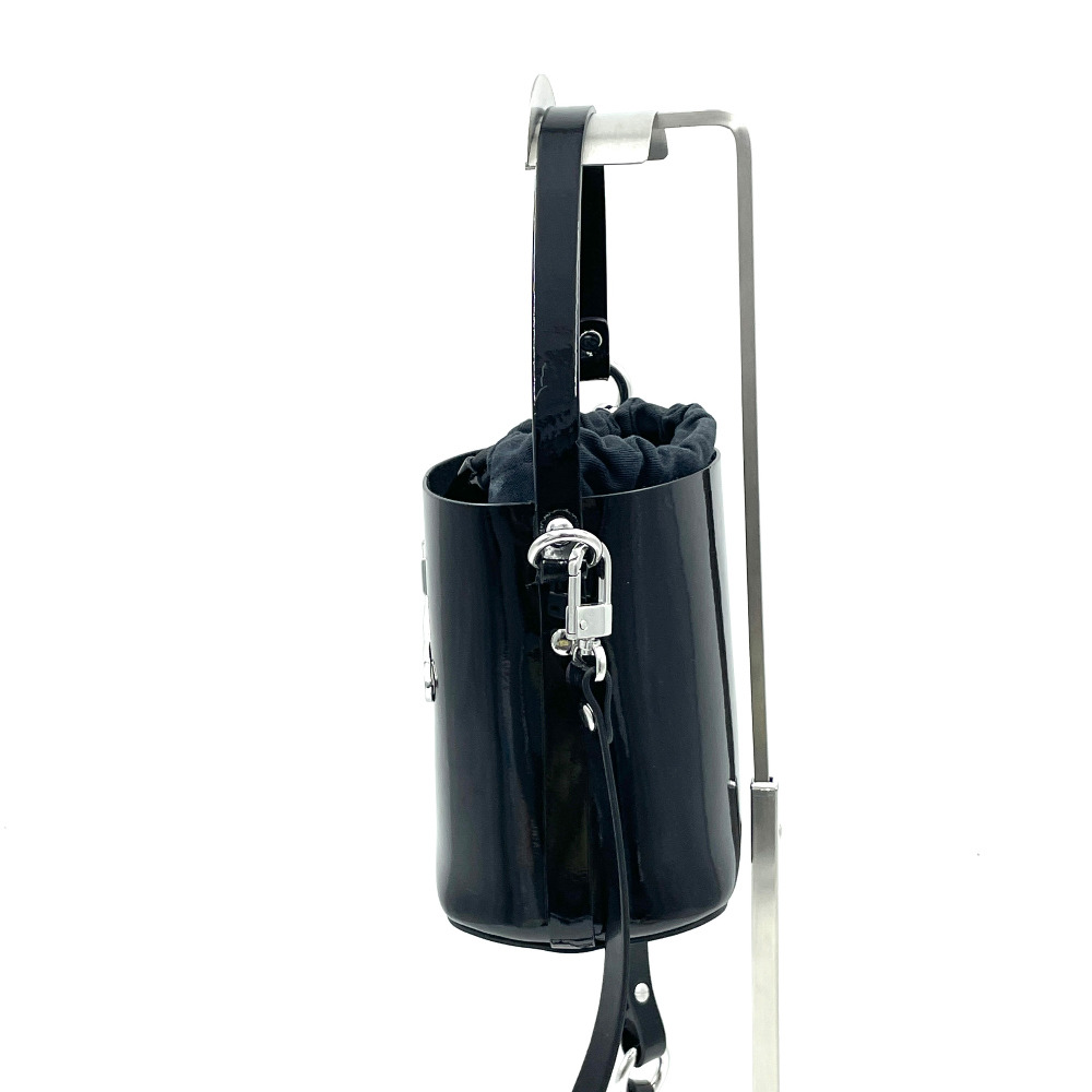 Vivienne - Vivienne Westwood Black Patent Daisy Drawstring Bucket Bag Small - 2