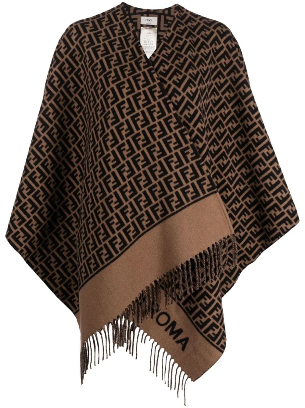 FF-logo print poncho - 1