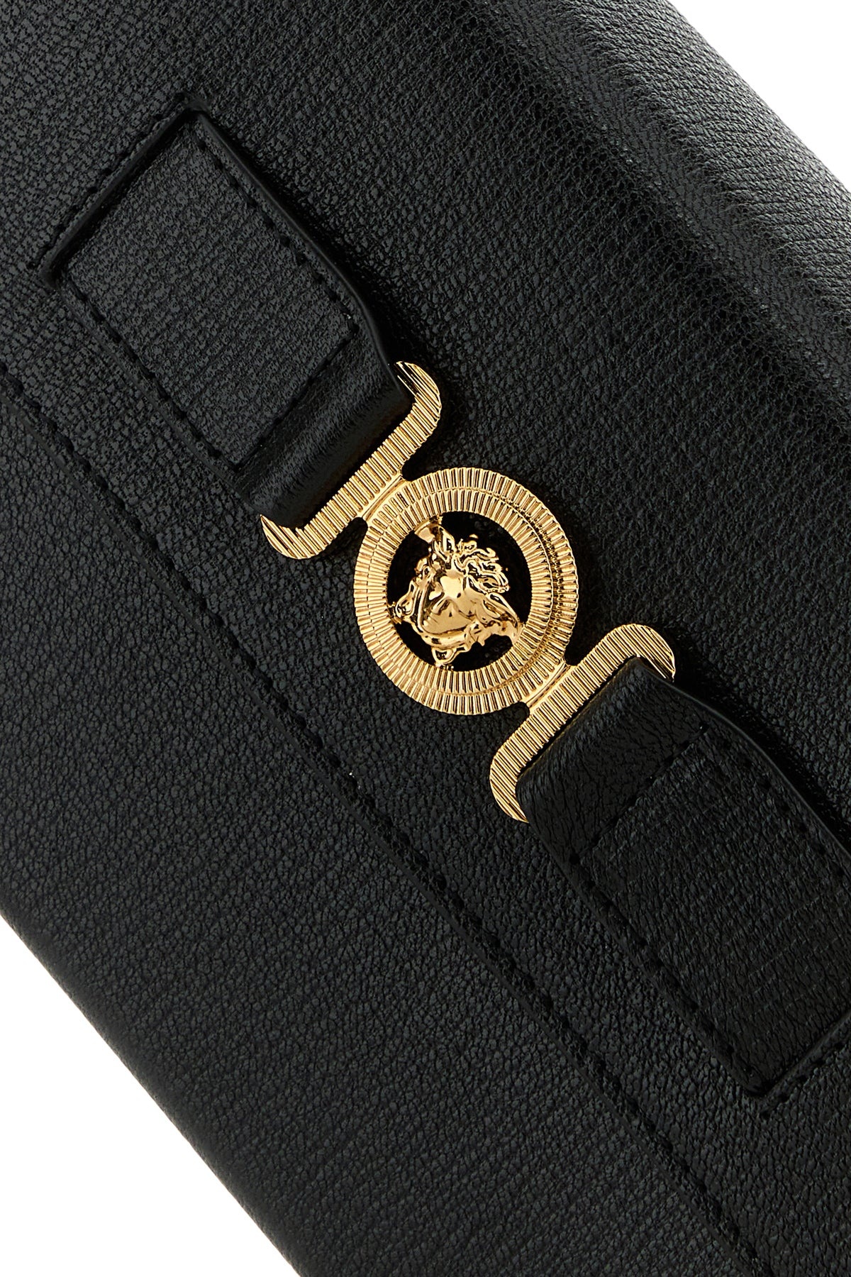 Black leather Medusa Biggie crossbody bag - 4