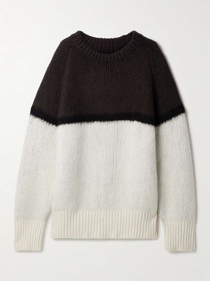 Martina oversized ribbed cashmere and mohair-blend sweater - 1